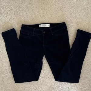 Abercrombie & Fitch Dark Blue Corduroy Slim Pants